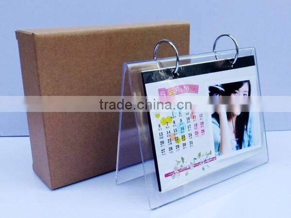 desktop stand up acrylic calendar