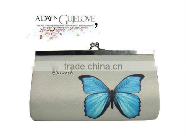 JSMART party bag clip purse grey butterfly sublimation printing