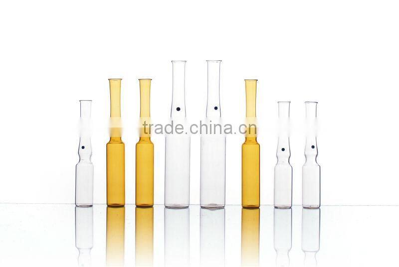 YBB&ISO&CIS One Point Cut (OPC) pharmaceutical type B,C tubular clear glass ampoule