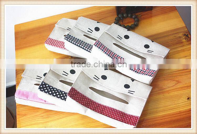 sun visor tissue box cotton and linen car tissue holder
