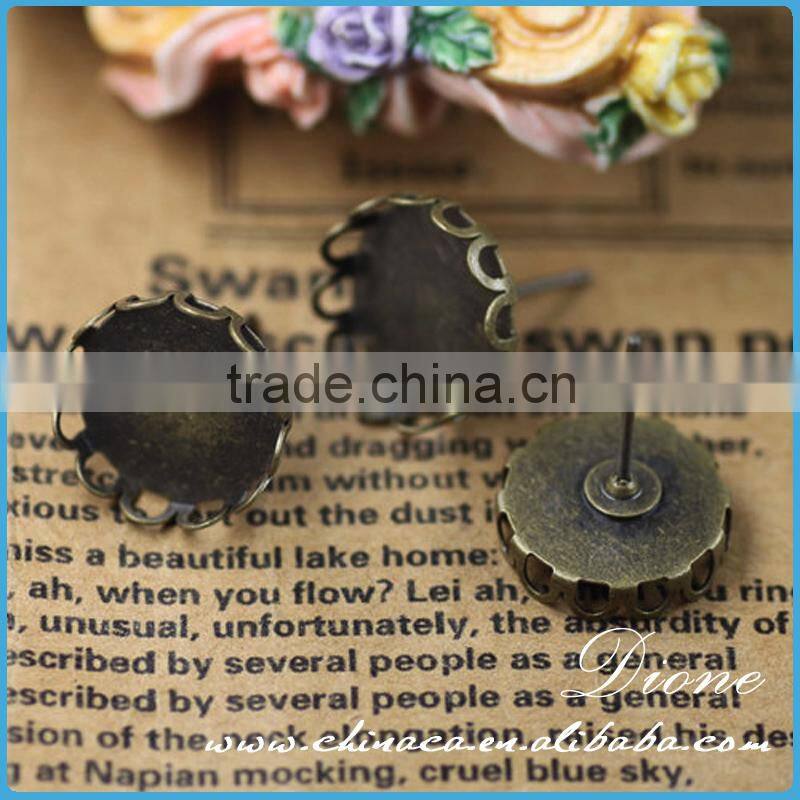gold/silver antique bronze stud earring sets