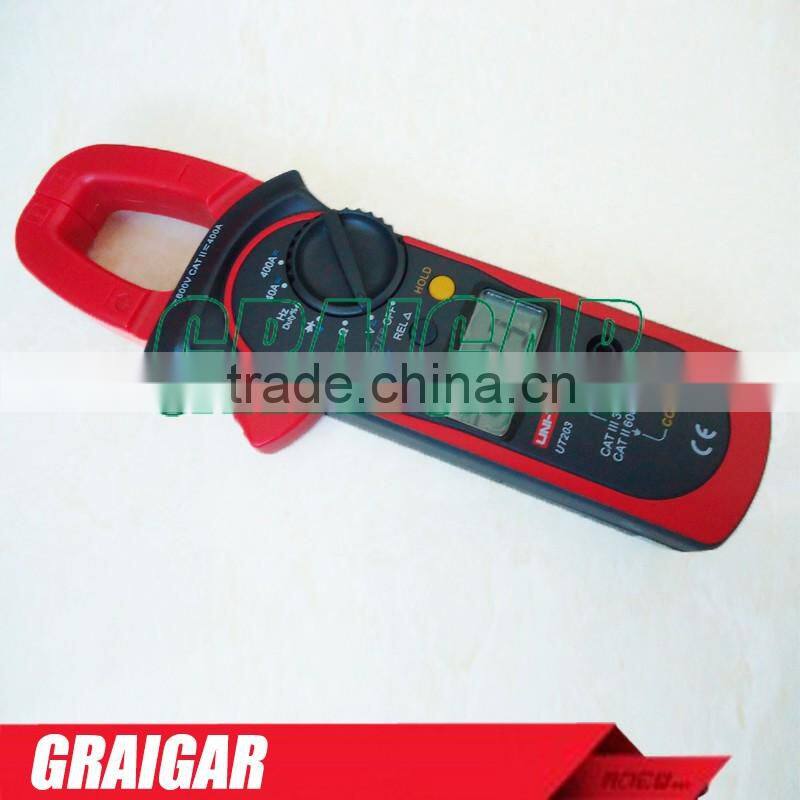 UNI-T UT203 UT 203 Digital Clamp Multimeter Ohm DMM DC AC Current Voltmeter 400A