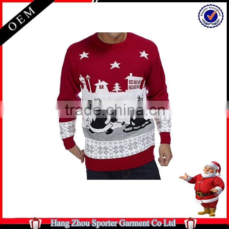 16FZCS34 christmas clothing knitted sweater christmas jumpers for girls