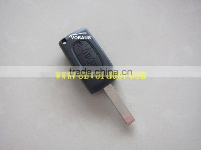 New uncut 3 button remote flip key shell for Citroen (VA2/ without battery clamp, light button)