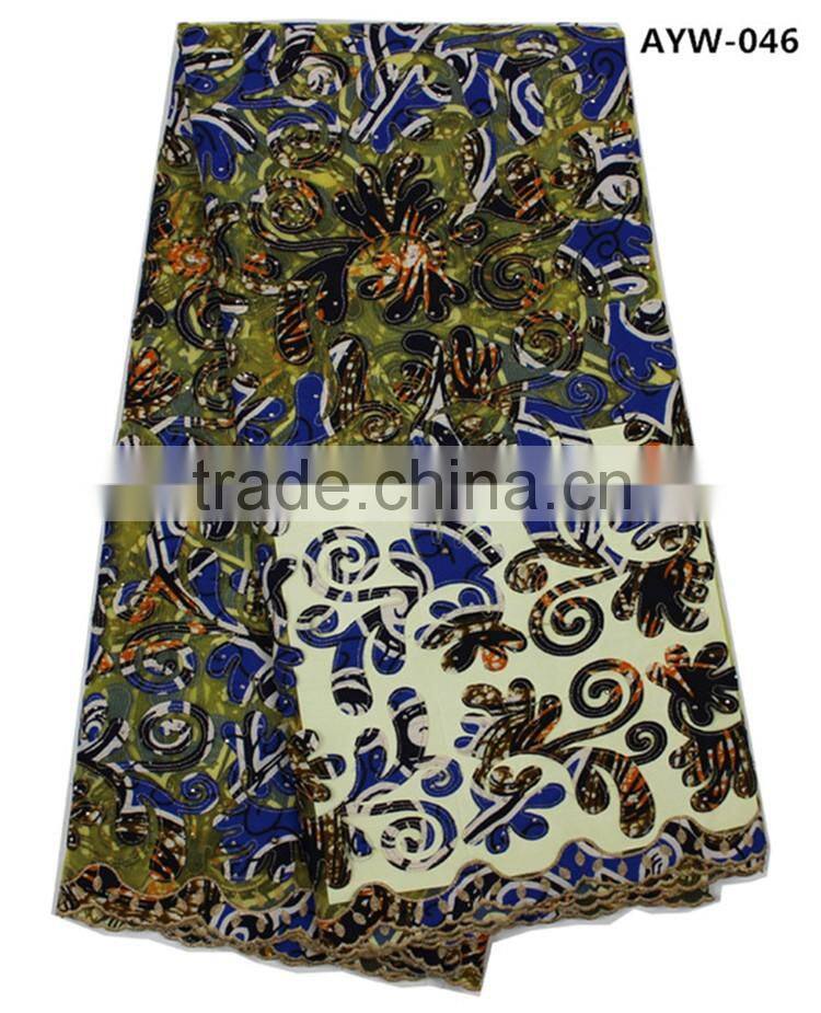 African prints wax french lace dress lace fabric with stones