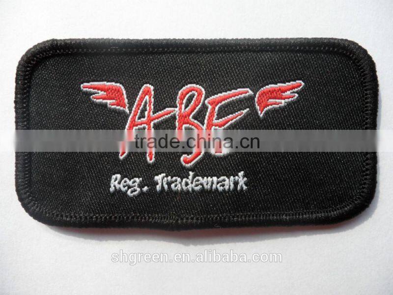 White twill garments/bags woven labels,woven patches