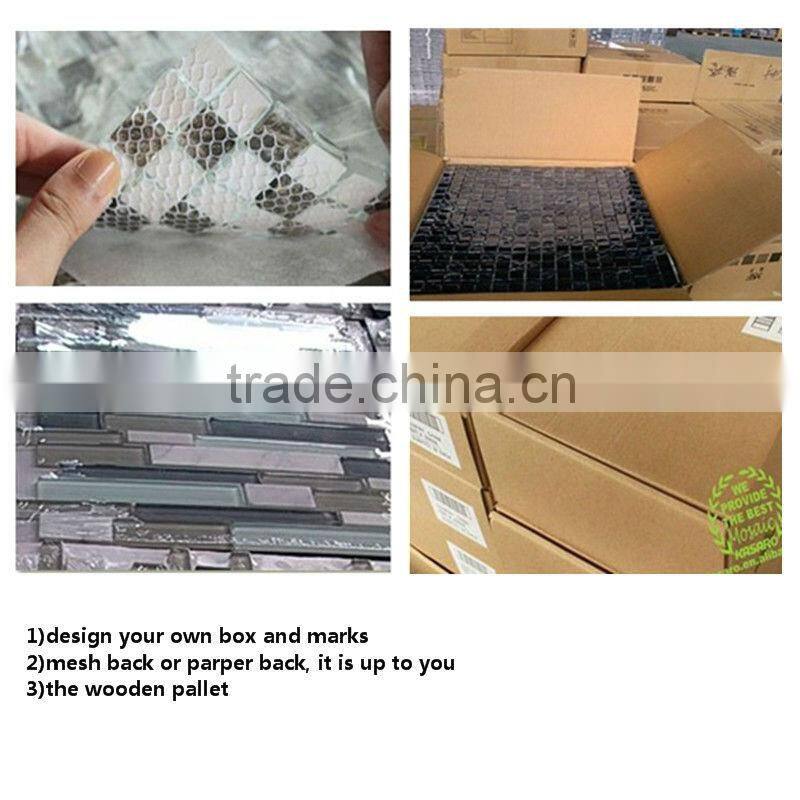 Coffee crystal mosaic glass tile and slate mix for sunny europe