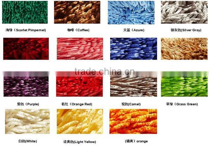 long pile polyester washable shiny chenille 3 piece bathroom mat sets