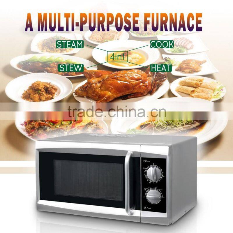 2016hot selling 23L/25L 800w stainless steel pizza microwave oven