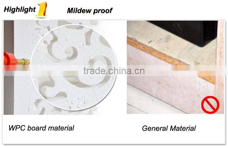 2015 hot sale Decorative Pure White WPC Carved Display Hollow Out Floating Shelf