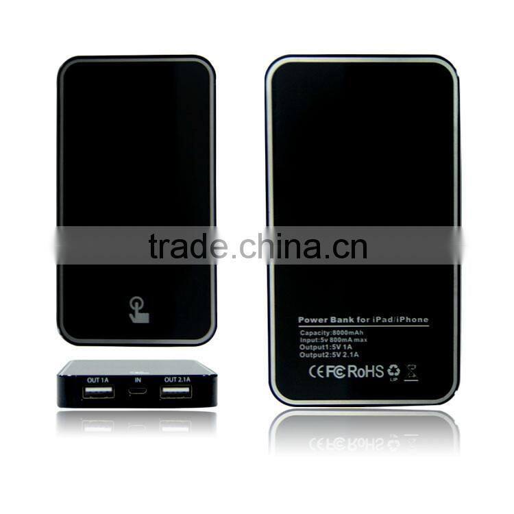 New design colourful fashion portable usb power bank 6000mah Touch Screen Power Bank