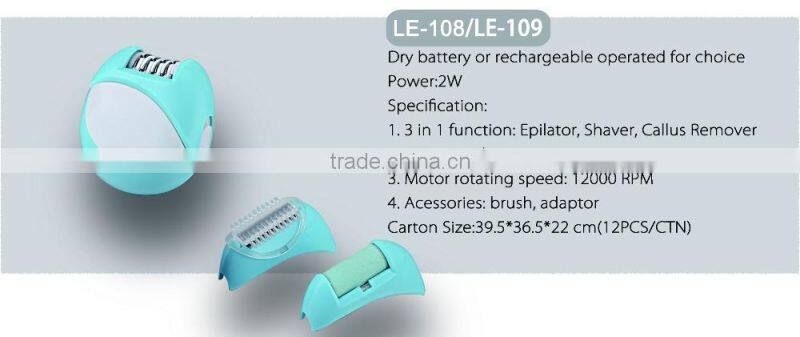 foot dead skin remover shaver Lady 3 in 1 set(KEDA 191-B) home type epilator