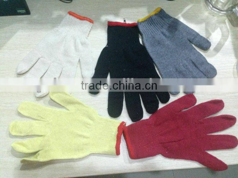 various colors cotton yarn work gloves for hand protection