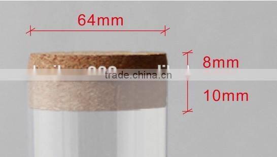 Clear PET plastic tube for perfume bottle with wooden lid