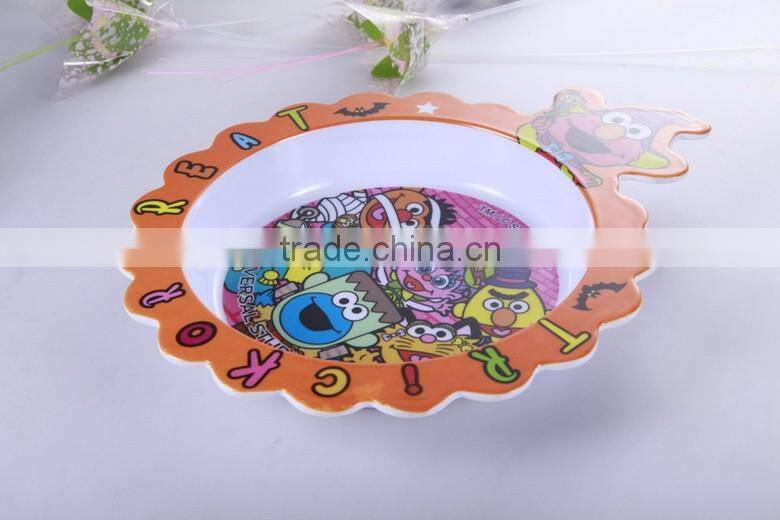 Unique design cartoon shape safe melamine baby dinner plate