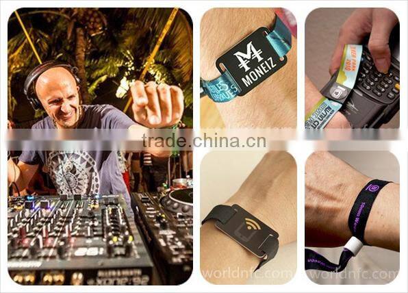 13.56MHZ Adjustable S50 Woven Bracelet, NFC Fabric Wristband