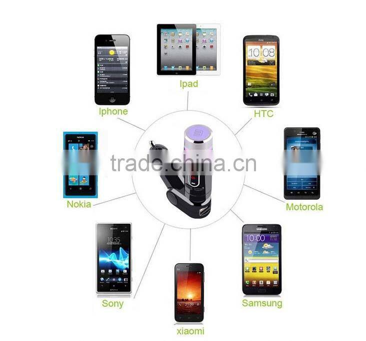 Handfree LED Display Wireless Bluetooth Car Kit FM Transmitter MP3 Player USB Charger For Samsung Iphone 6 Smartphone