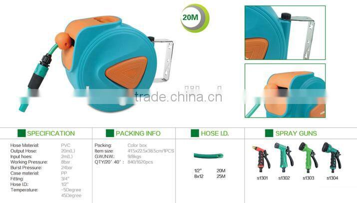 auto roll-up hose reel ,Auto Retractable Garden Water Hose Reel