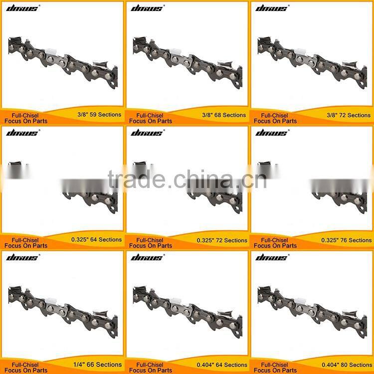 Garden Tools Chain Saw Spare Parts Chainsaw Full Chisel 0.325" Pitch 76 Sections Chain