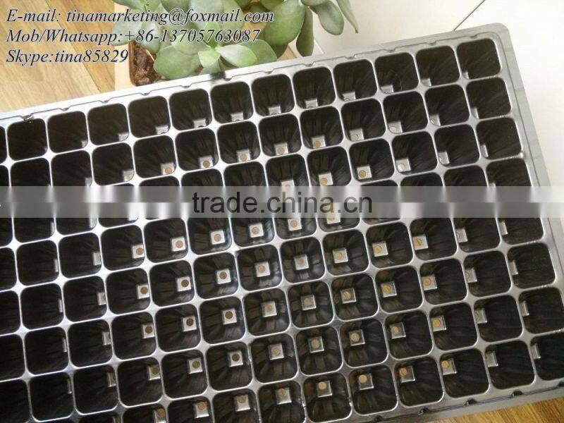128 Cell Black PS Plastic Horticulture Plant Nursery Seed Starting Tray Manufactory Price