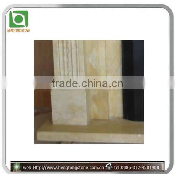 Colored Carved Marble Fireplace Mantel