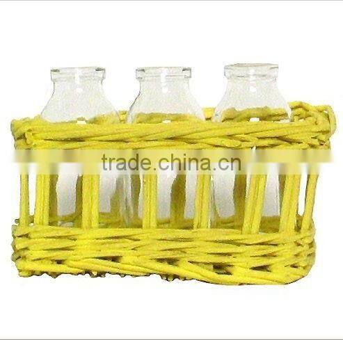 Blue Willow Basket with Glass Carafe (Shandong)