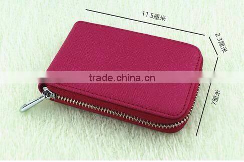 cy278 Genuine Leather Women Card Holder Wallets Small High Quality Female Pillow Purse Fashion Organ Zipper Credit Card Coin Bag