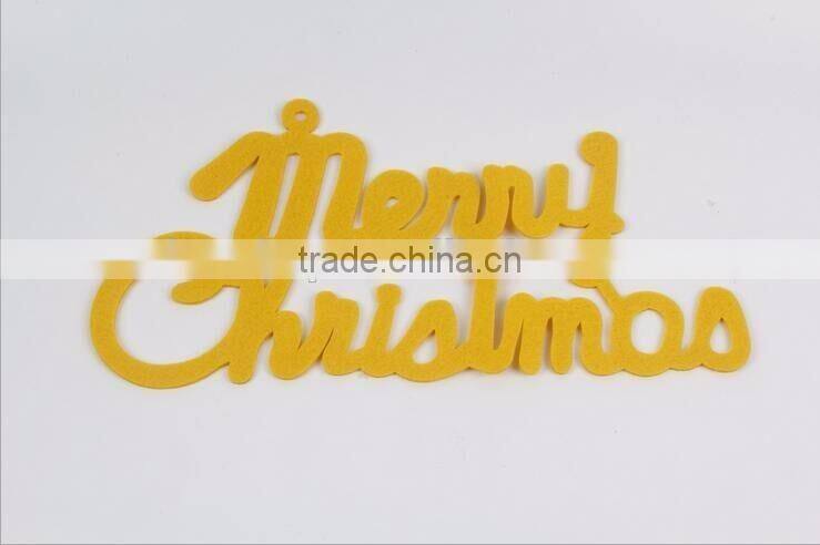 Christmas Decorative English Alphabet Merry Christmas Word Hanging Decorations Non-woven Golden Christmas Decorations