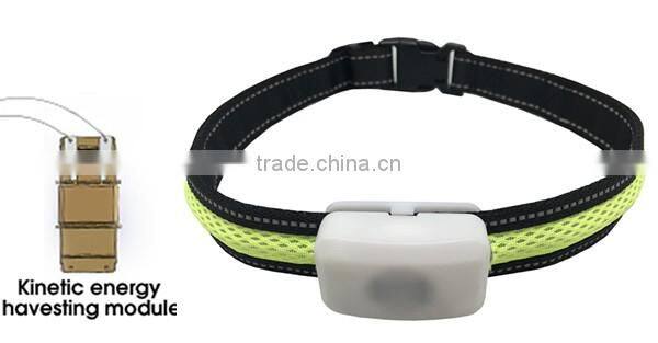 Battery free vibration energy PET collar with self-powered LED light
