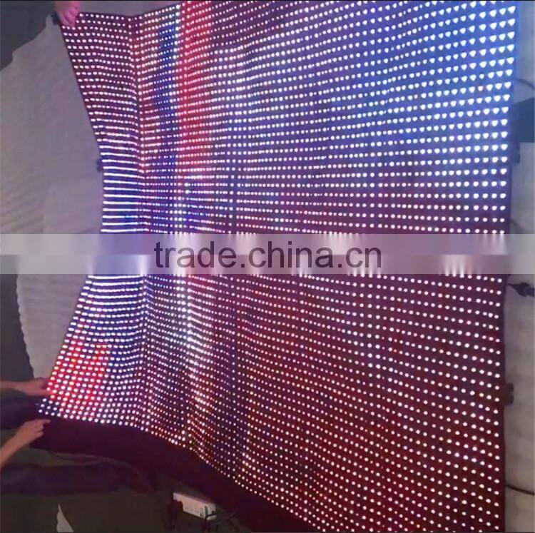Crutain wall Indoor large video screen flexible led curtain display