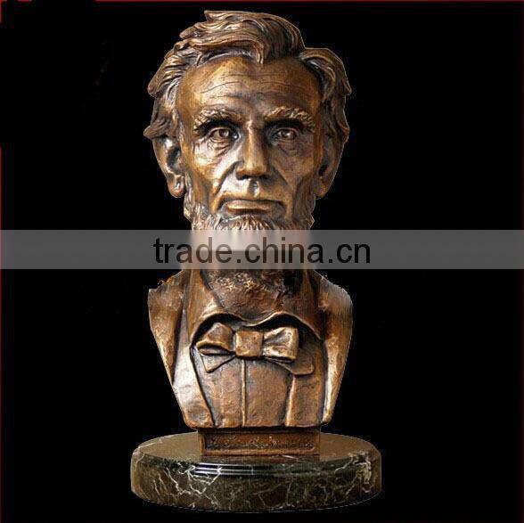 Cast bronze famous head bust sculpture