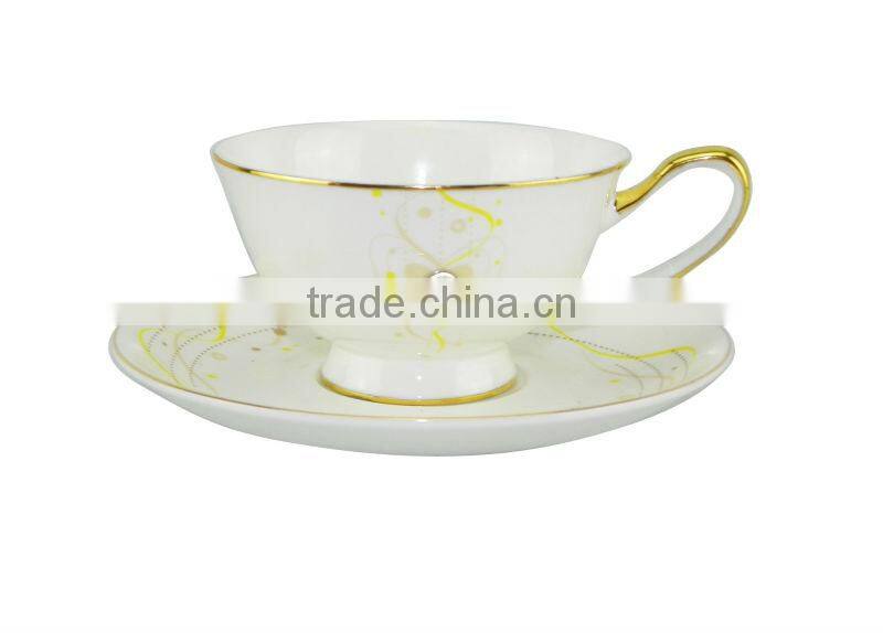 New Product 200ml Bone China European Style coffee cup with Saucer Set for Promotion Gift