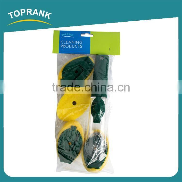 Toprank Detachable Hot Kitchen Liquid Dish Brush Soap Dispenser Bbq Soap Dispensing Dish Sponge Scouring Pad With Sponge