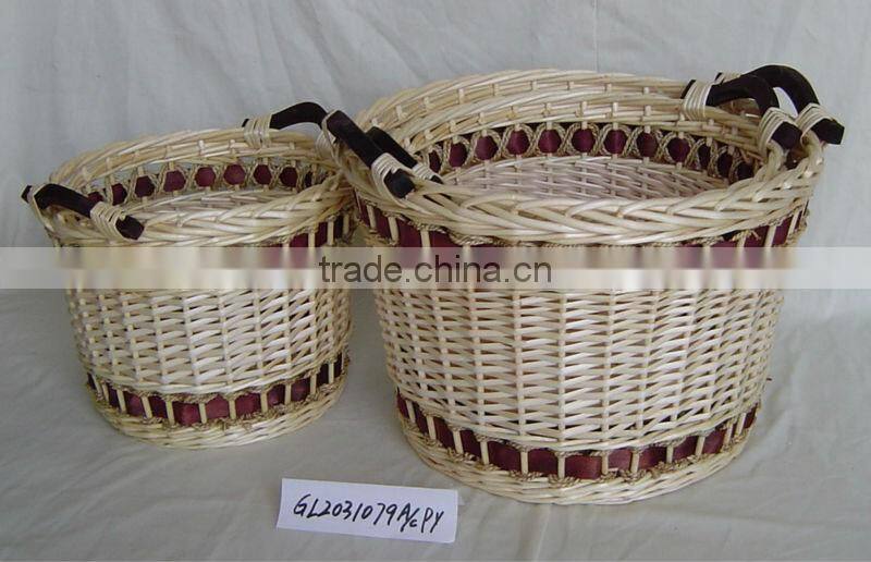 wicker craft round basket football laundry basket