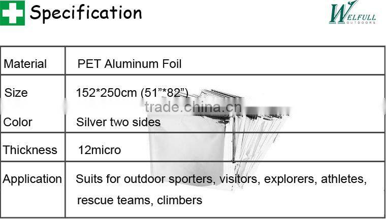 Emergency survival first aid rescue aluminum foil blanket