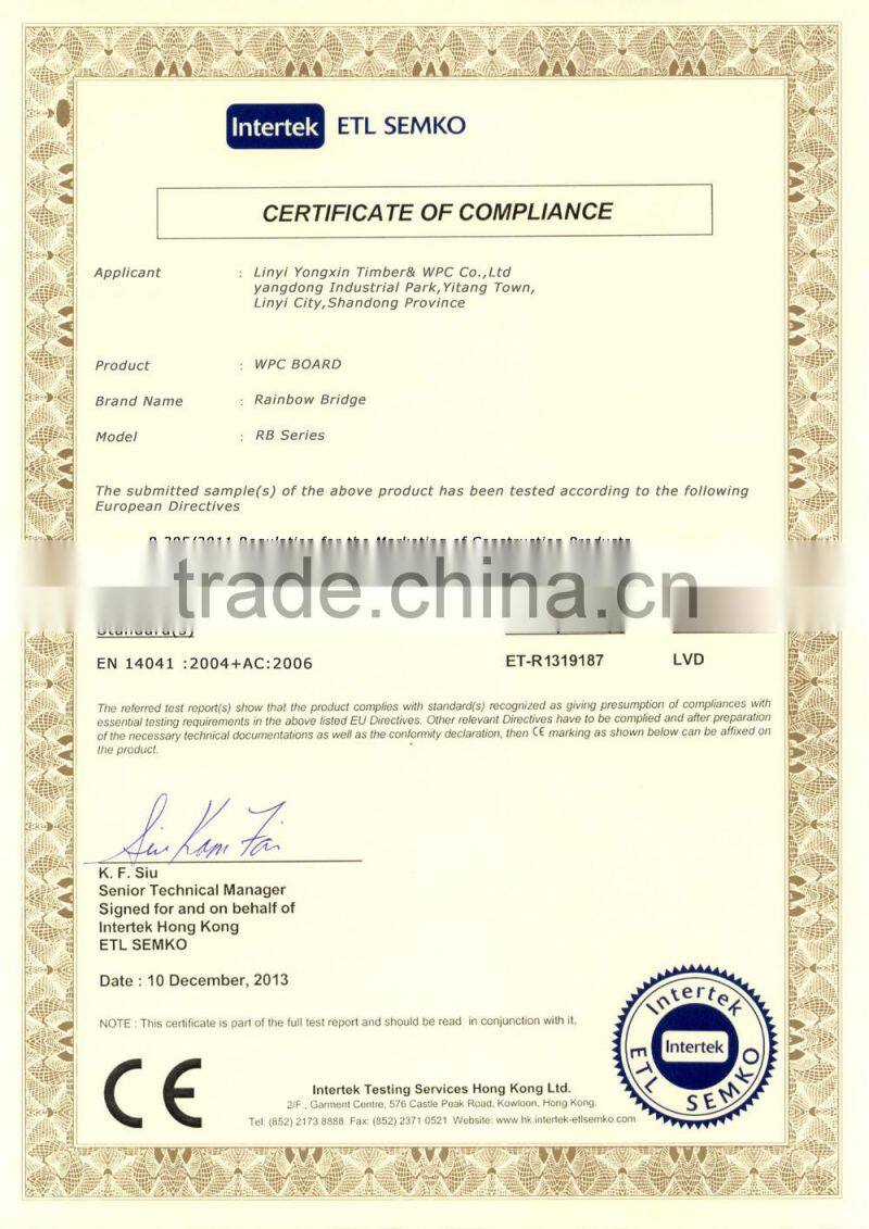 Factory price High quality waterproof WPC plate / WPC foam board/ pvc foam board for bathroom