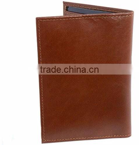 Fashion genuine oil wax leather rfid mens travel passport holder