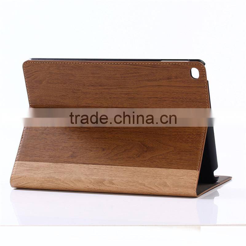 Nature wood grain PU card bumper/pocket cell phone case for Ipad