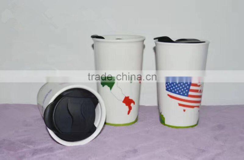 new arrivel 11oz ceramics cup with cover for promotional