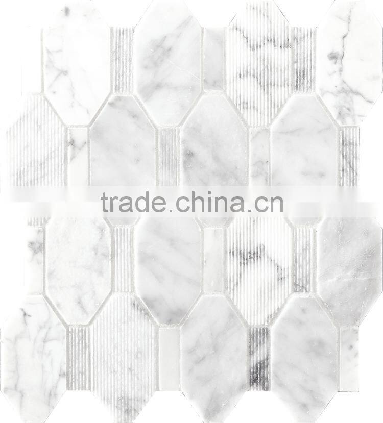 MM-CV325 Hot sale indoor design natural stone long octagonal marble mosaics
