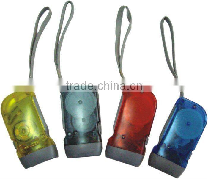 simple dynamo hand crank led flashlight