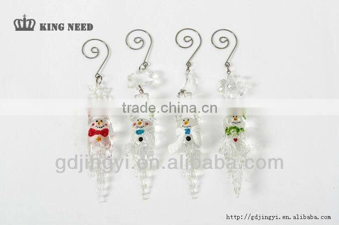 acrylic snowman head icicle Xmas hanging decorations