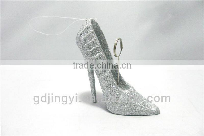 Dongguan acrylic high heel wedding card holder with glitter