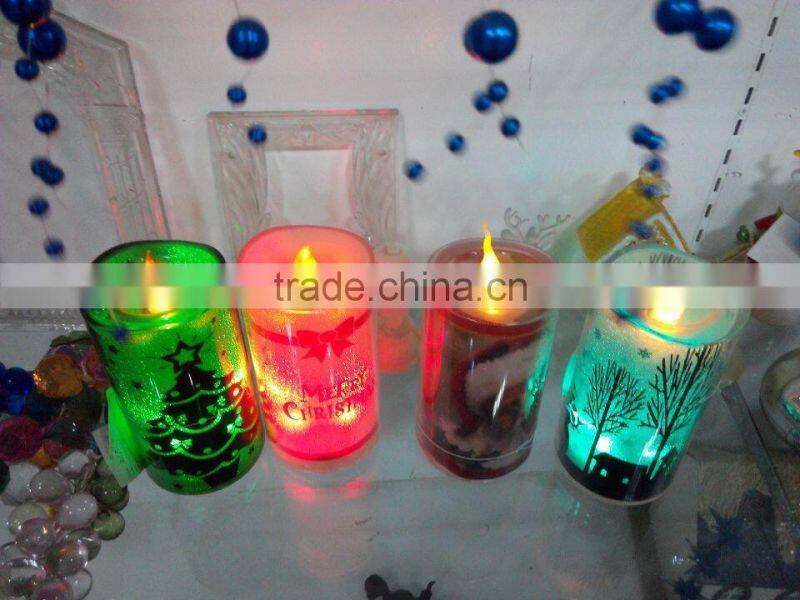 2015 high quality acrylic colorized led candle holders