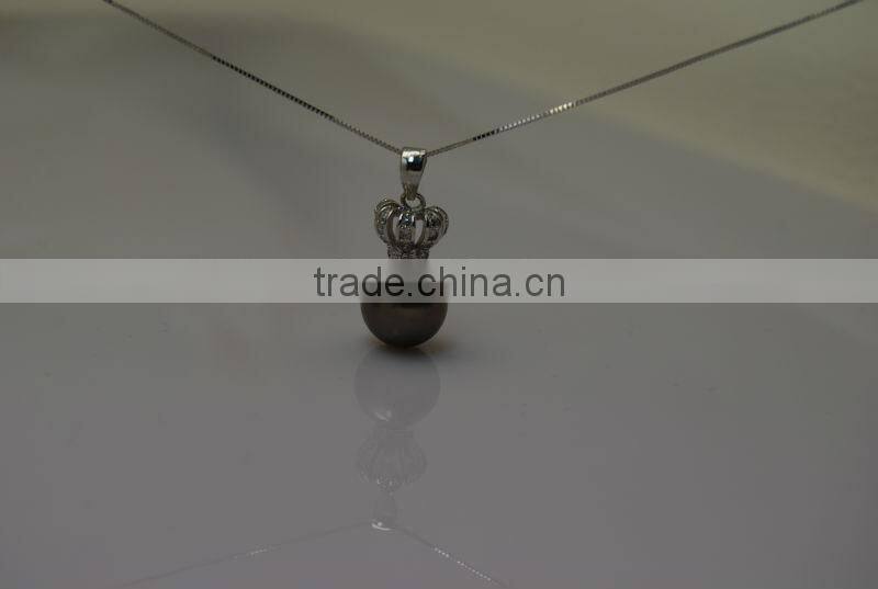 17'' 12-13mm black tahitian mother of pearl pendant necklace