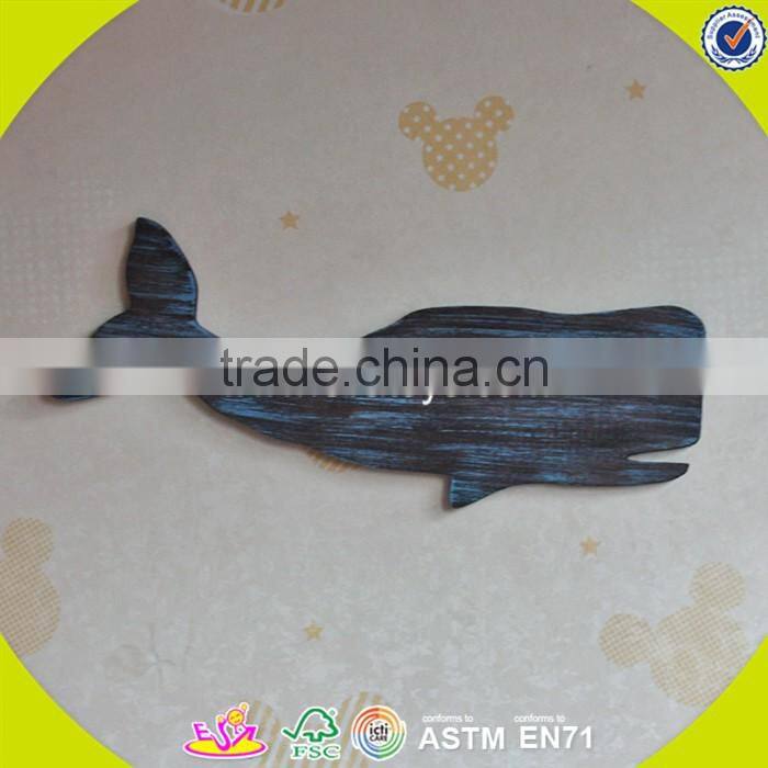 2017 New design home decoration wooden wall decor top fashion whale shape wooden wall decor W09D017