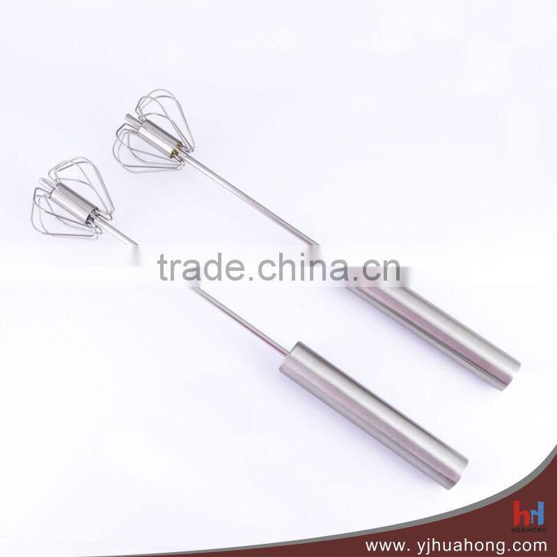 Stainless steel rotating egg whisk/egg beater of kitchenware(HEW-46)