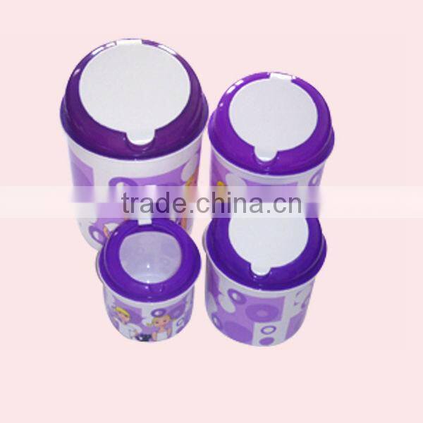 4Pcs Plastic Dustbin With Lid
