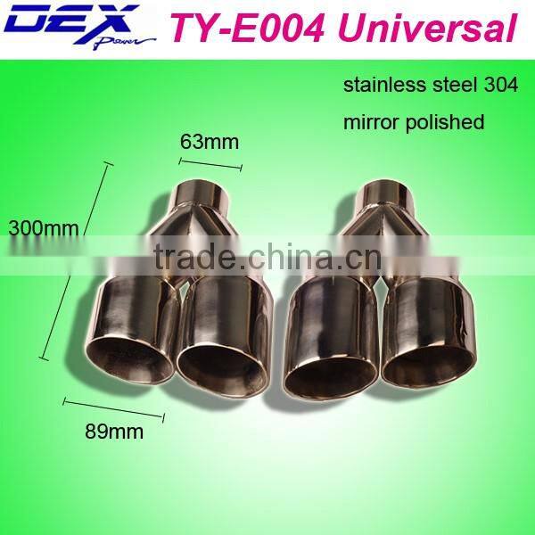 high quality auto part stainless steel 304 universal double exhaust muffler tip
