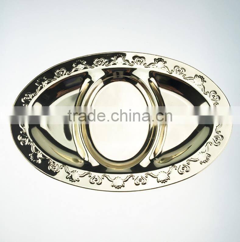 High quality indian wedding charger plate with compartment